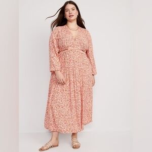 Old Navy Pink Floral Long Sleeve Dress